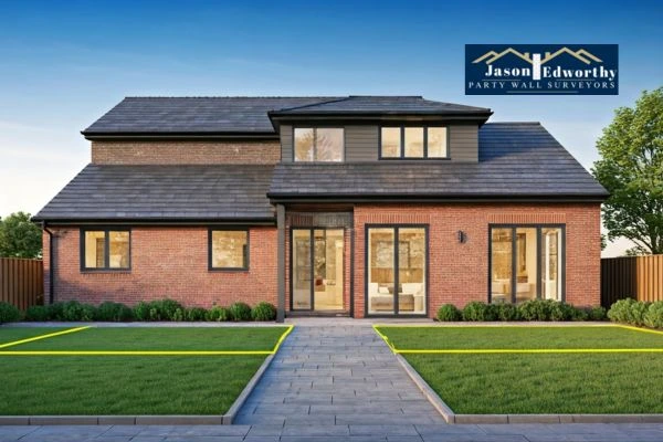Home extension focusing on boundary line Belper