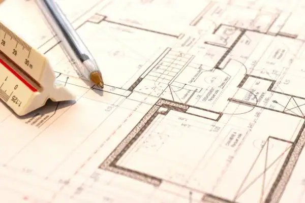 Image of architect Belper drawings